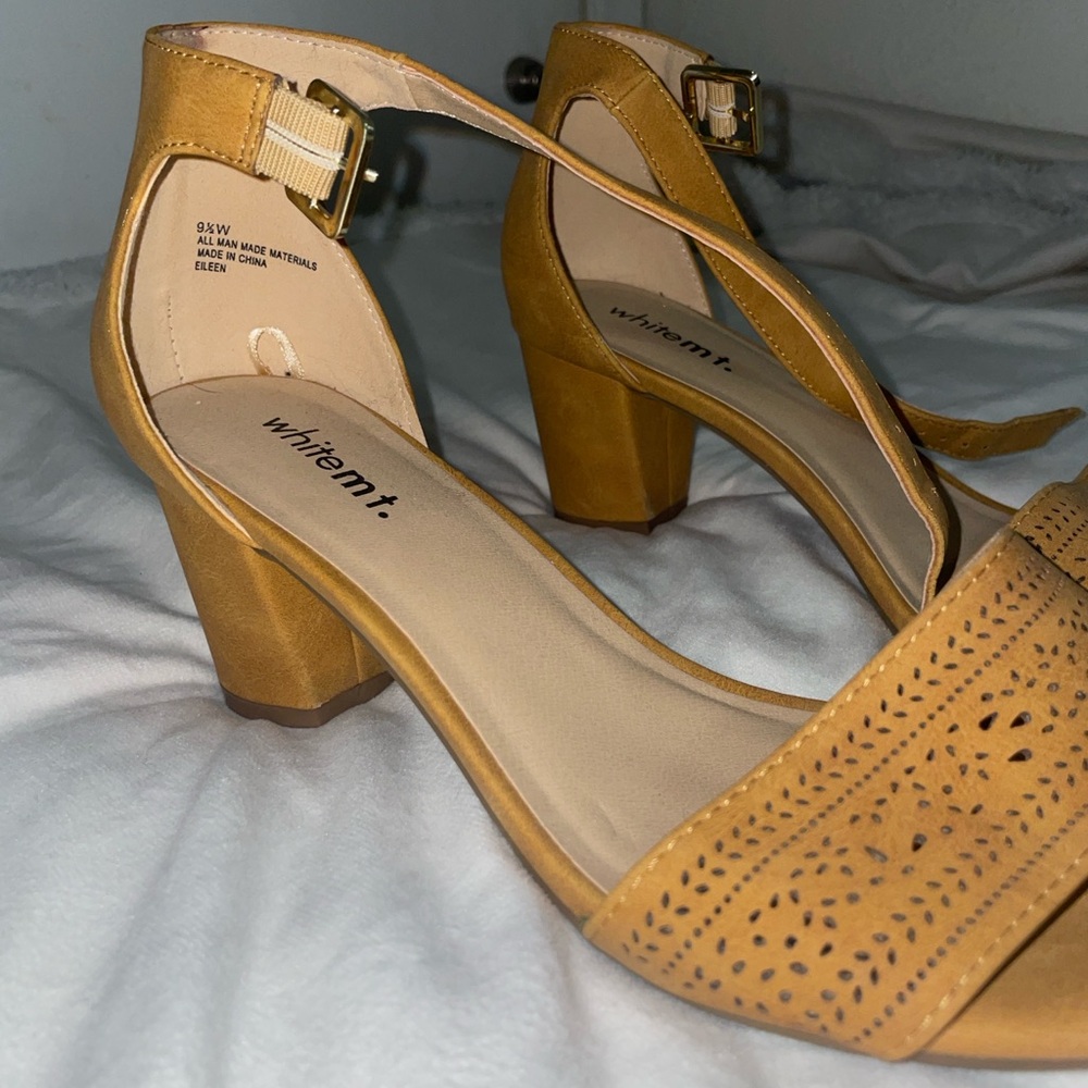 Open Toed Tan Heels - Picture 2 of 5